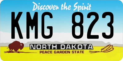ND license plate KMG823
