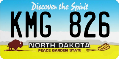 ND license plate KMG826