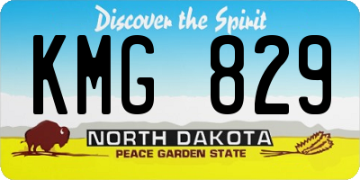 ND license plate KMG829