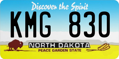 ND license plate KMG830