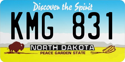ND license plate KMG831