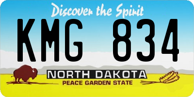 ND license plate KMG834