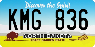 ND license plate KMG836