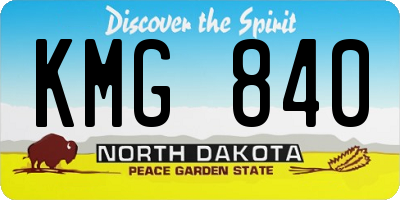 ND license plate KMG840