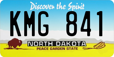 ND license plate KMG841