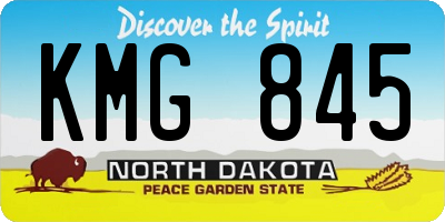 ND license plate KMG845