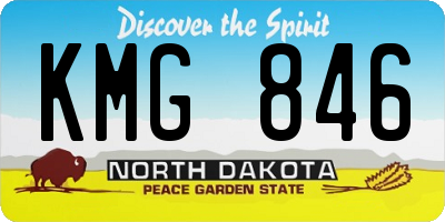 ND license plate KMG846
