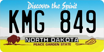 ND license plate KMG849