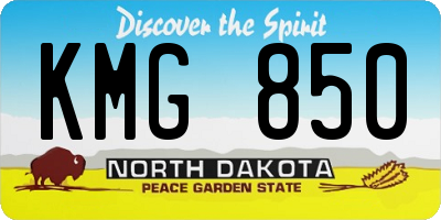 ND license plate KMG850