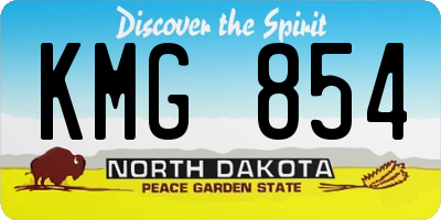 ND license plate KMG854