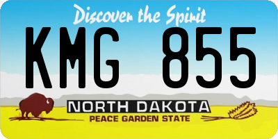 ND license plate KMG855
