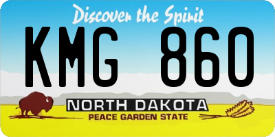 ND license plate KMG860