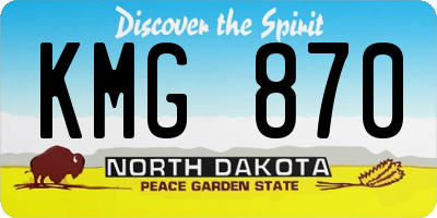 ND license plate KMG870