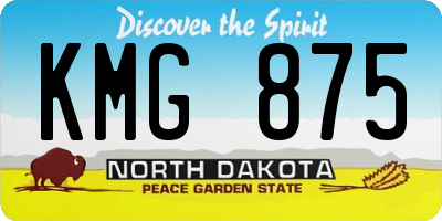 ND license plate KMG875