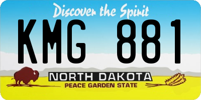 ND license plate KMG881