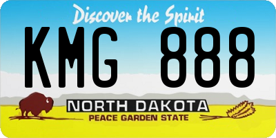 ND license plate KMG888