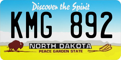 ND license plate KMG892