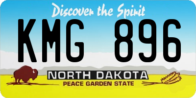 ND license plate KMG896
