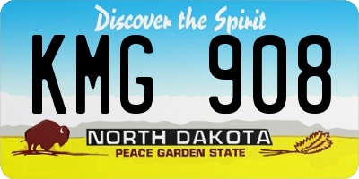 ND license plate KMG908