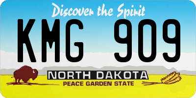 ND license plate KMG909