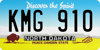 ND license plate KMG910