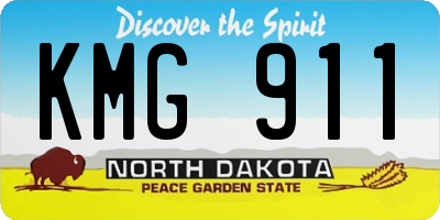 ND license plate KMG911