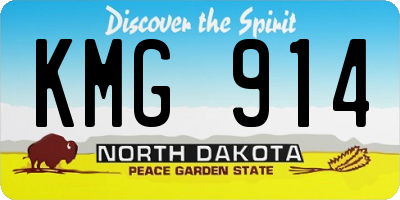 ND license plate KMG914