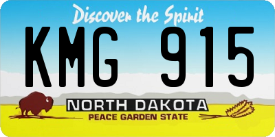 ND license plate KMG915