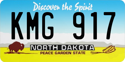 ND license plate KMG917