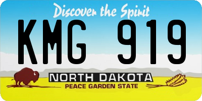 ND license plate KMG919