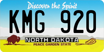 ND license plate KMG920
