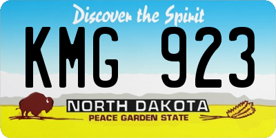 ND license plate KMG923