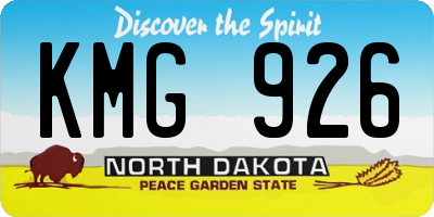 ND license plate KMG926