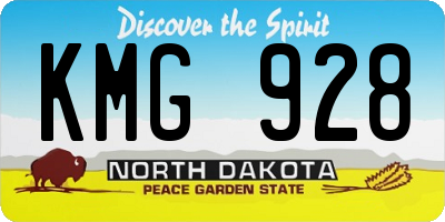 ND license plate KMG928