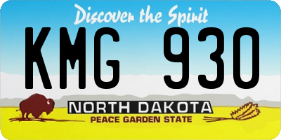 ND license plate KMG930