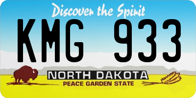 ND license plate KMG933