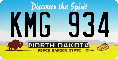 ND license plate KMG934