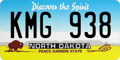 ND license plate KMG938