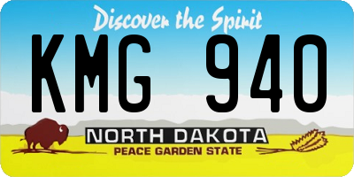 ND license plate KMG940