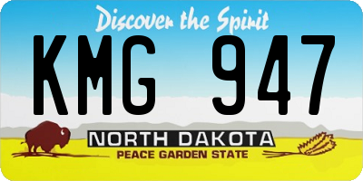 ND license plate KMG947