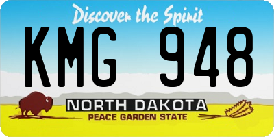 ND license plate KMG948