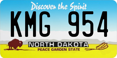 ND license plate KMG954