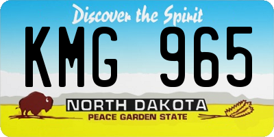 ND license plate KMG965