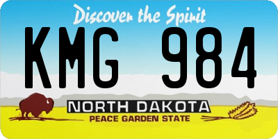 ND license plate KMG984