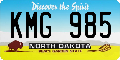 ND license plate KMG985