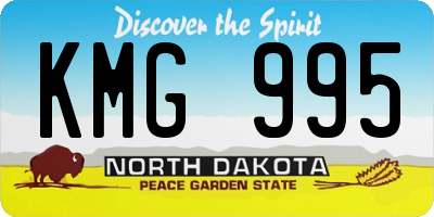 ND license plate KMG995