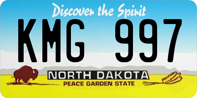 ND license plate KMG997