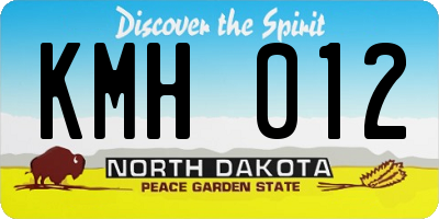 ND license plate KMH012