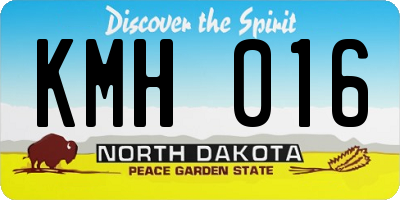 ND license plate KMH016