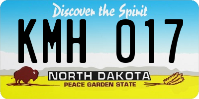 ND license plate KMH017